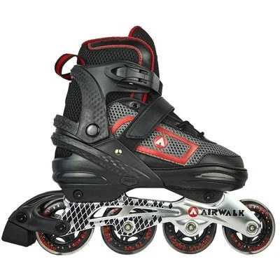 Airwalk Adults Men Women Adjustable Inline Skates ABEC-7 Bearing, Red, Size