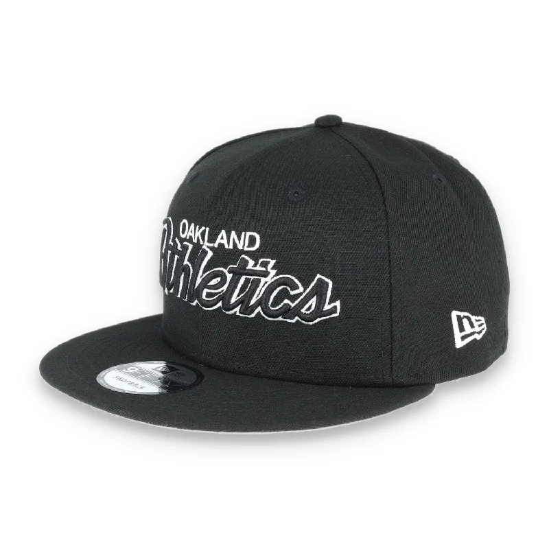 OAKLAND ATHLETICS NEW ERA SCRIPT 9FIFTY SNAPBACK-BLK/WHT