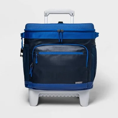 New - Soft Sided 26qt Roller Cooler Navy - Embark