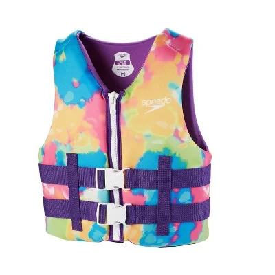 New - Speedo Youth PFD Aqua Splash Life Jacket Vest - Tie-Dye