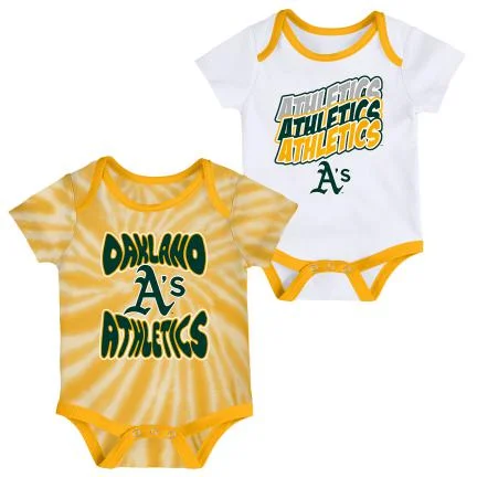 Oakland Athletics Monterey 2PK TIE DYE CREEPER SET