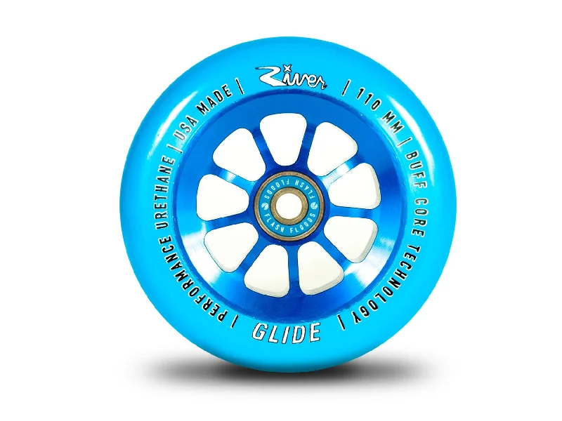 River Wheels Natural "Sapphire" Glides 110x24mm - Blue On Blue (Pair)