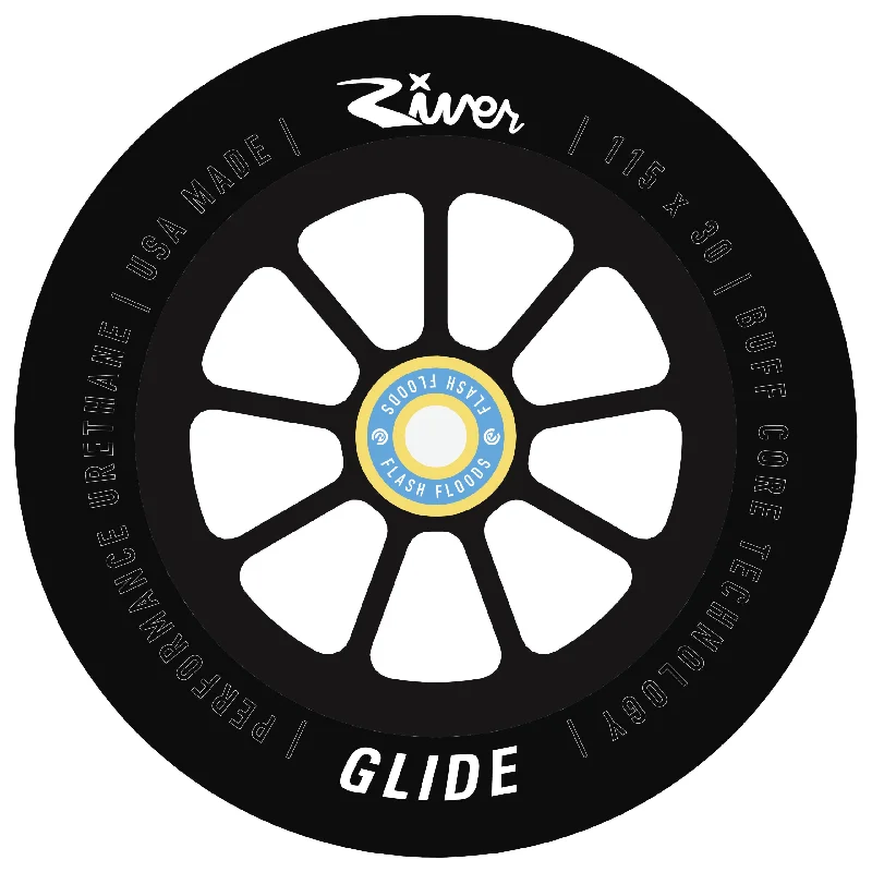 River Wheels “Shadow” Glides 115x30mm - Black on Black (Pair)