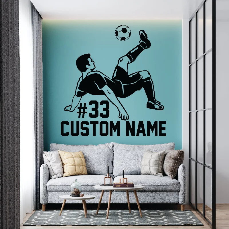 Soccer Player Wall Decal - Personalized Kick Back