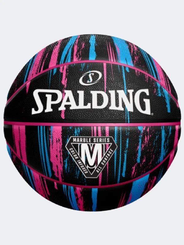 Spalding Marble Series Basketball Ball Black/Pink/Blue