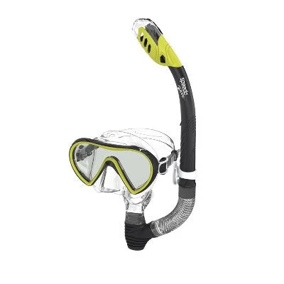 Speedo Adult Expedition Mask and Snorkel Set - Lime/Black