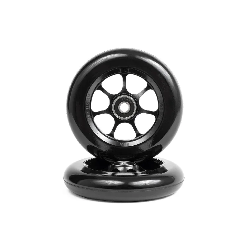 Tilt Durare Spoked Wheels 110mm - Black (Pair)