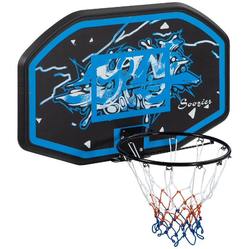 Walll Mounted Basketball Hoop Black & Blue by Sportnow