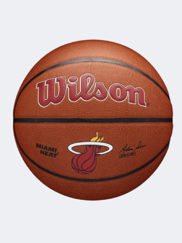 Wilson Nba Team Alliance Miami Heat Unisex Basketball Ball Brown/Red