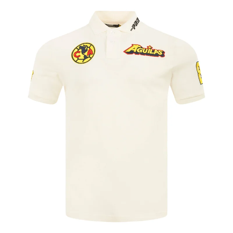 LIGA MX CLUB AMERICA STADIUM MEN'S SS PIQUE POLO (EGGSHELL)