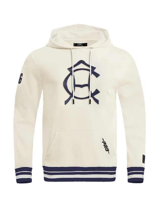 LIGA MX CLUB AMERICA PREMIUM MEN'S RIB FLC PO HOODIE (EGGSHELL/ MIDNIGHT NAVY)