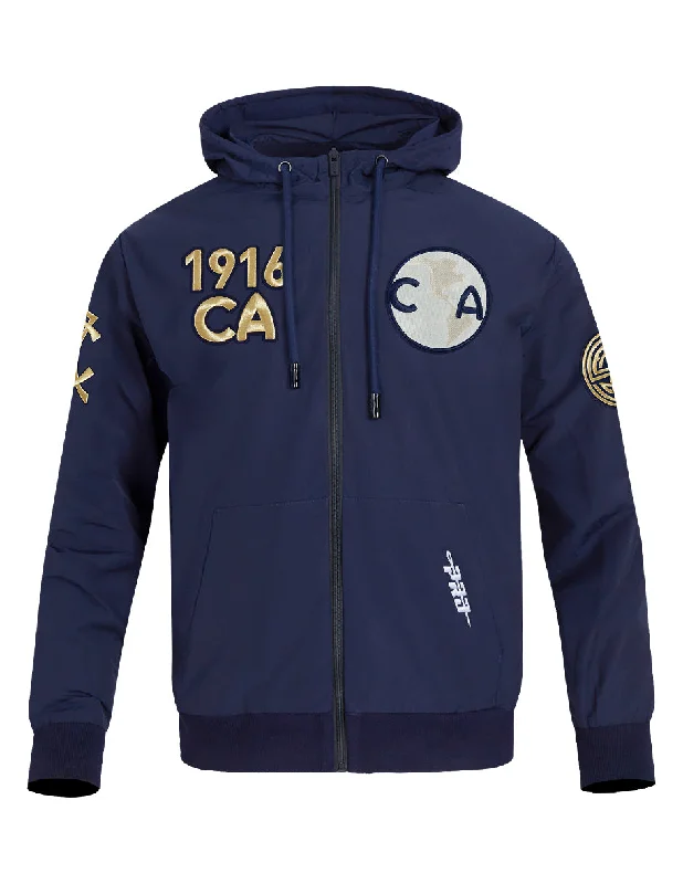 LIGA MX CLUB AMERICA PREMIUM MEN'S WOVEN FZ PO HOODIE (MIDNIGHT NAVY)