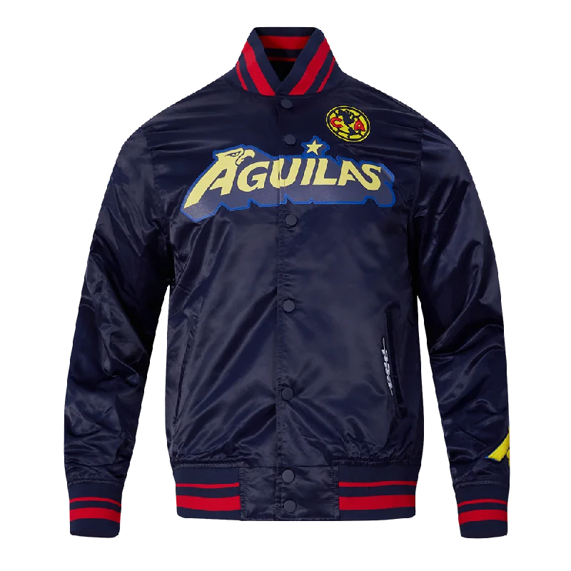 LIGA MX CLUB AMERICA STADIUM MEN'S RIB SATIN JACKET (MIDNIGHT NAVY/RED/MIDNIGHT NAVY)