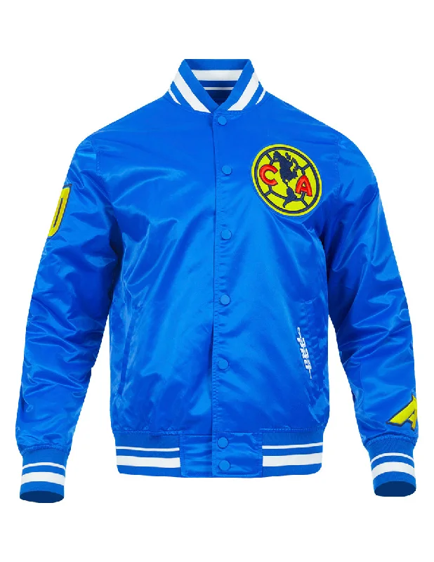 LIGA MX CLUB AMERICA STADIUM MEN'S RIB SATIN JACKET (ROYAL BLUE)